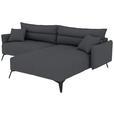 ECKSOFA  in Cord Dunkelgrau  253/180 cm  - Dunkelgrau/Schwarz, KONVENTIONELL, Textil/Metall (253/180cm) - Carryhome
