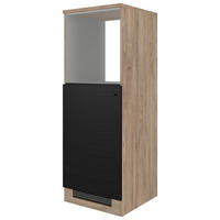 GERÄTEUMBAUSCHRANK 60/168,5/60 cm  in Schwarz, Eichefarben  - Eichefarben/Schwarz, KONVENTIONELL, Holzwerkstoff/Metall (60/168,5/60cm) - FlexWell