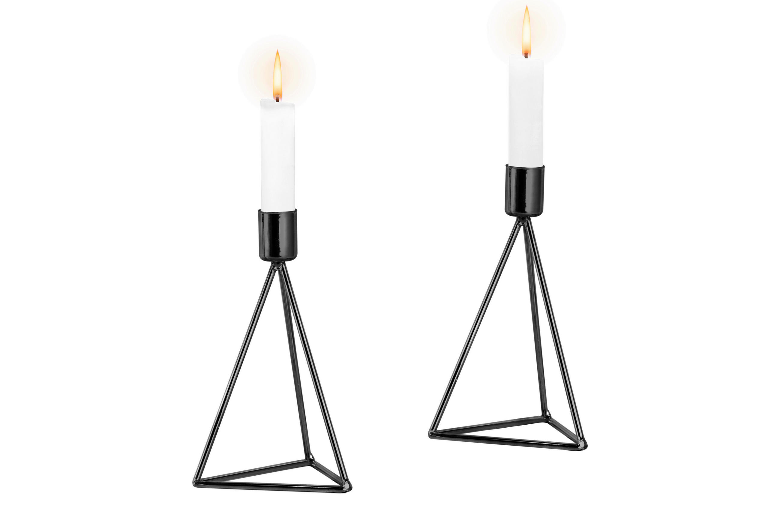 LJUSSTAKE SET  - svart, Basics, metall (9,5/16,5cm) - Echtwerk