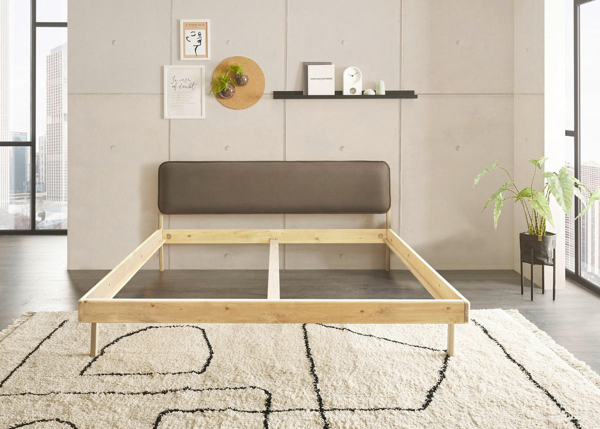 BETT 180/200 cm,  in Eichefarben,  - Taupe/Eichefarben, MODERN, Holz (180/200cm) - MID.YOU