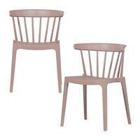 GARTENSTUHL-SET Kunststoff, Naturmaterialien Lachsfarben  - Lachsfarben, MODERN, Naturmaterialien/Kunststoff (52/75/53cm) - Livetastic
