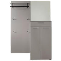 GARDEROBE 3-teilig  in 136/198/29 cm  - Grau, Design, Holzwerkstoff (136/198/29cm) - Moderano