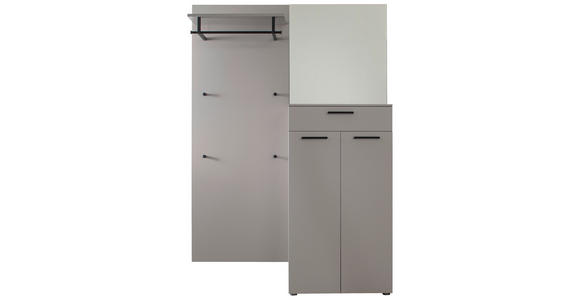 GARDEROBE 3-teilig in 136/198/29 cm - Grau, Design, Holzwerkstoff (136/198/29cm) - Moderano
