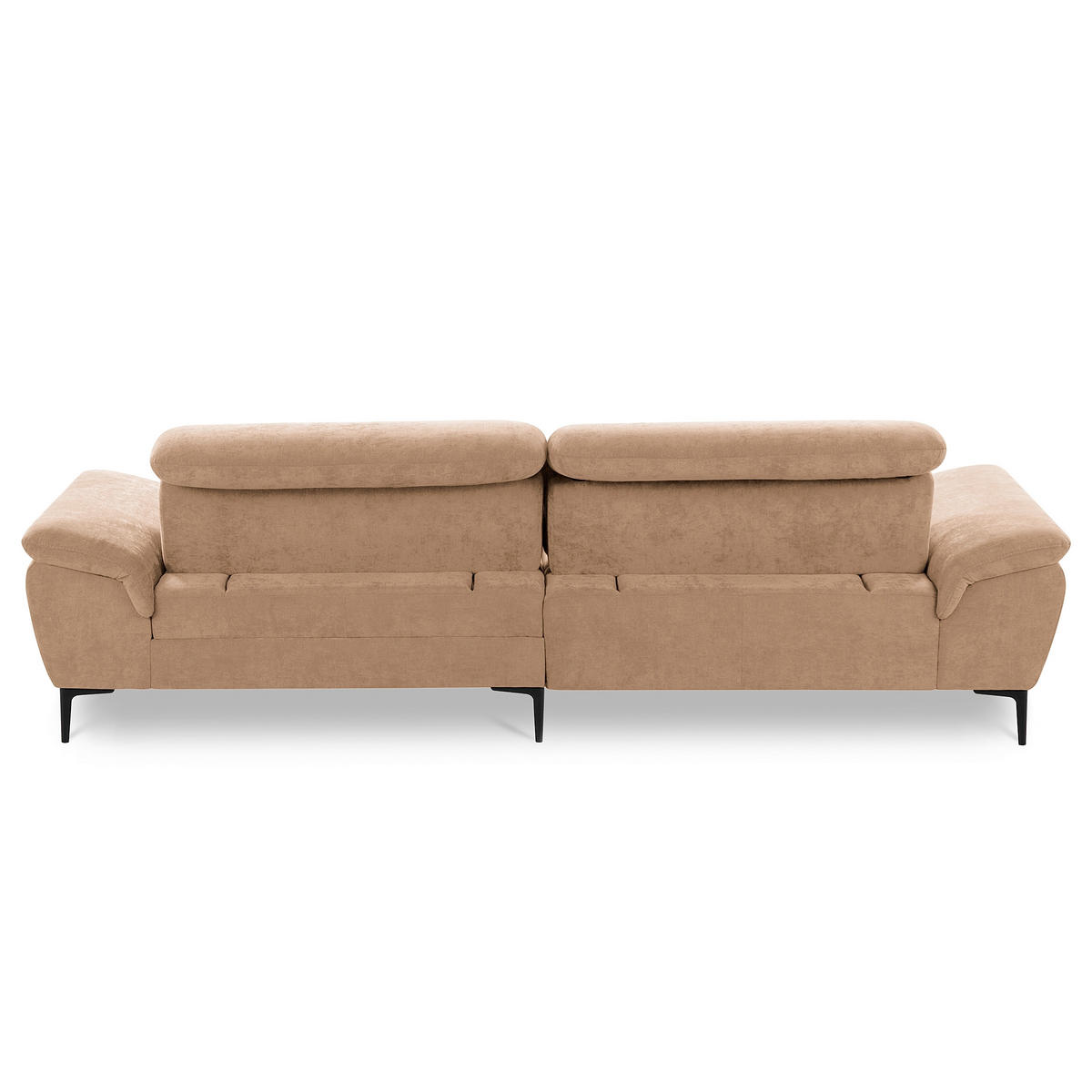 ECKSOFA  Webstoff Rotbraun  - Rotbraun/Schwarz, Design, Textil/Metall (268/195cm) - Livetastic