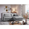 ECKSOFA in Cord Hellgrau  - Dunkelgrau/Hellgrau, Design, Kunststoff/Textil (240/175cm) - Xora