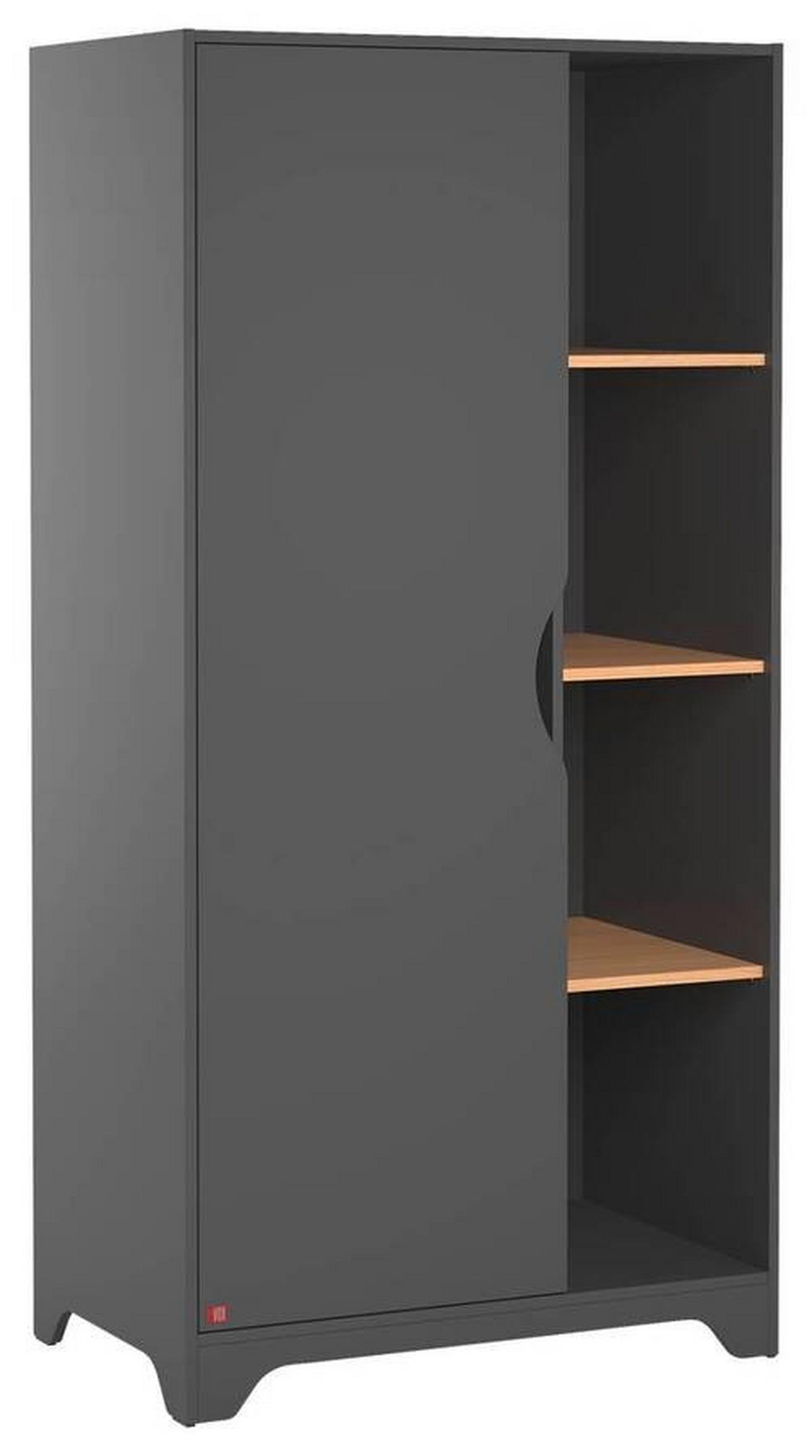  KINDERKLEIDERSCHRANK Leaf Graphitfarben  - Graphitfarben, MODERN, Holzwerkstoff (88,5/179,5/52cm) - MID.YOU