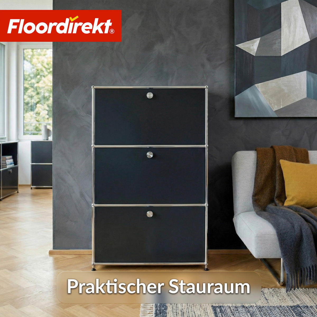 SIDEBOARD Concept Epure MK-129 75/120/40 cm  - Schwarz, Basics, Metall (75/120/40cm) - Floordirekt