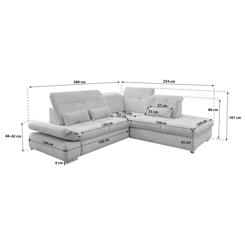 Thumbnail - Livetastic Ecksofa, Grün, Textil, Uni, 5-Sitzer, Füllung: Schaumstoff, Ottomane rechts, L-Form, 280x254 cm, Made in EU, ...