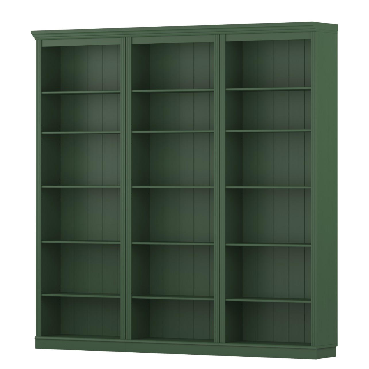 BÜCHERWAND Kiefer massiv Grün  - Grün, Design, Holz (222/223/37cm) - Livetastic