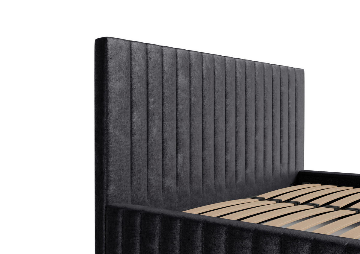POLSTERBETT Lattenrost, Bettkasten 180/200 cm  in Anthrazit  - Anthrazit/Schwarz, Design, Holz/Kunststoff (180/200cm) - Boxxx