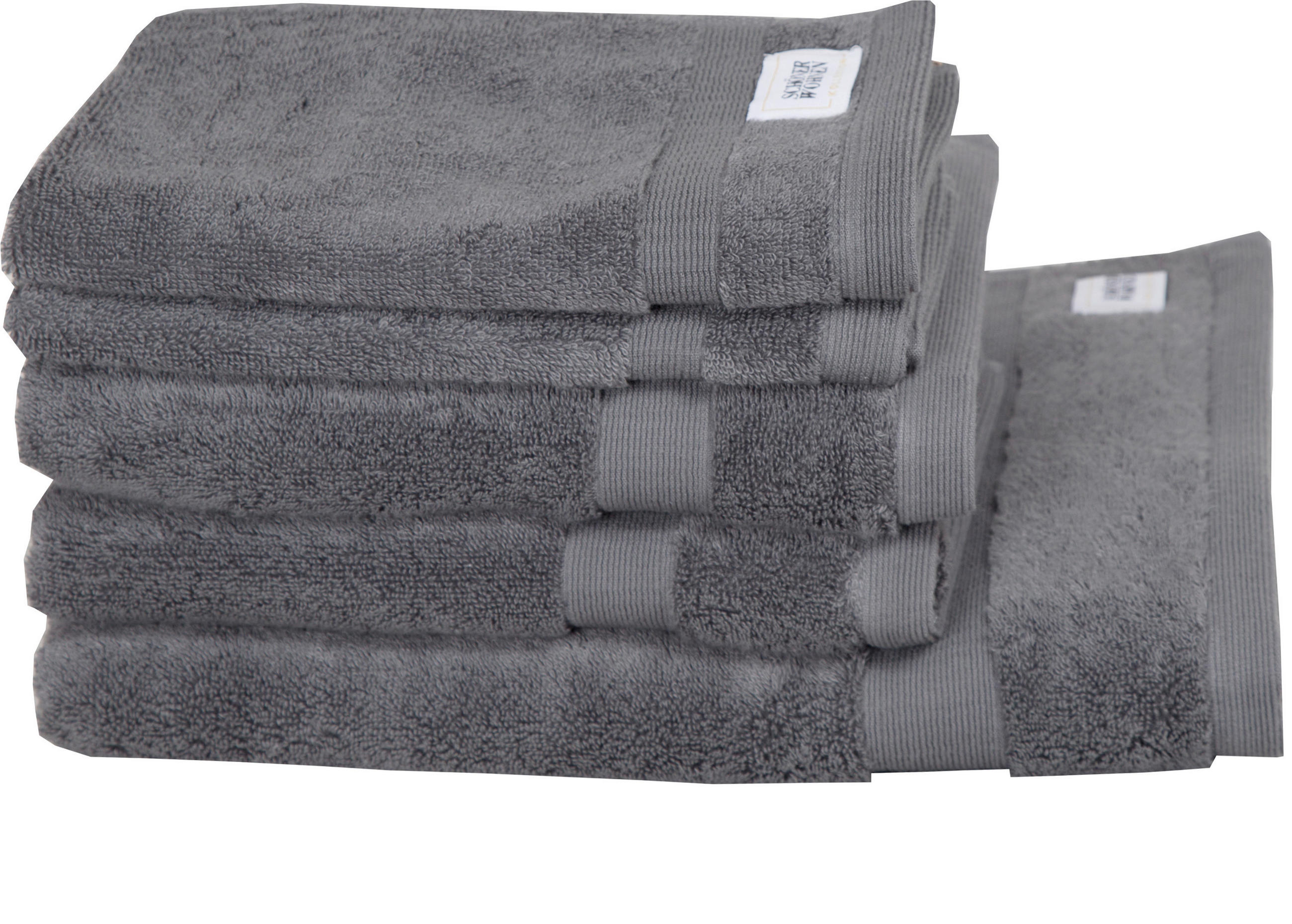 FROTTIERSET SW-Cuddly Anthrazit 5-teilig  - Anthrazit, Basics, Textil - Schöner Wohnen