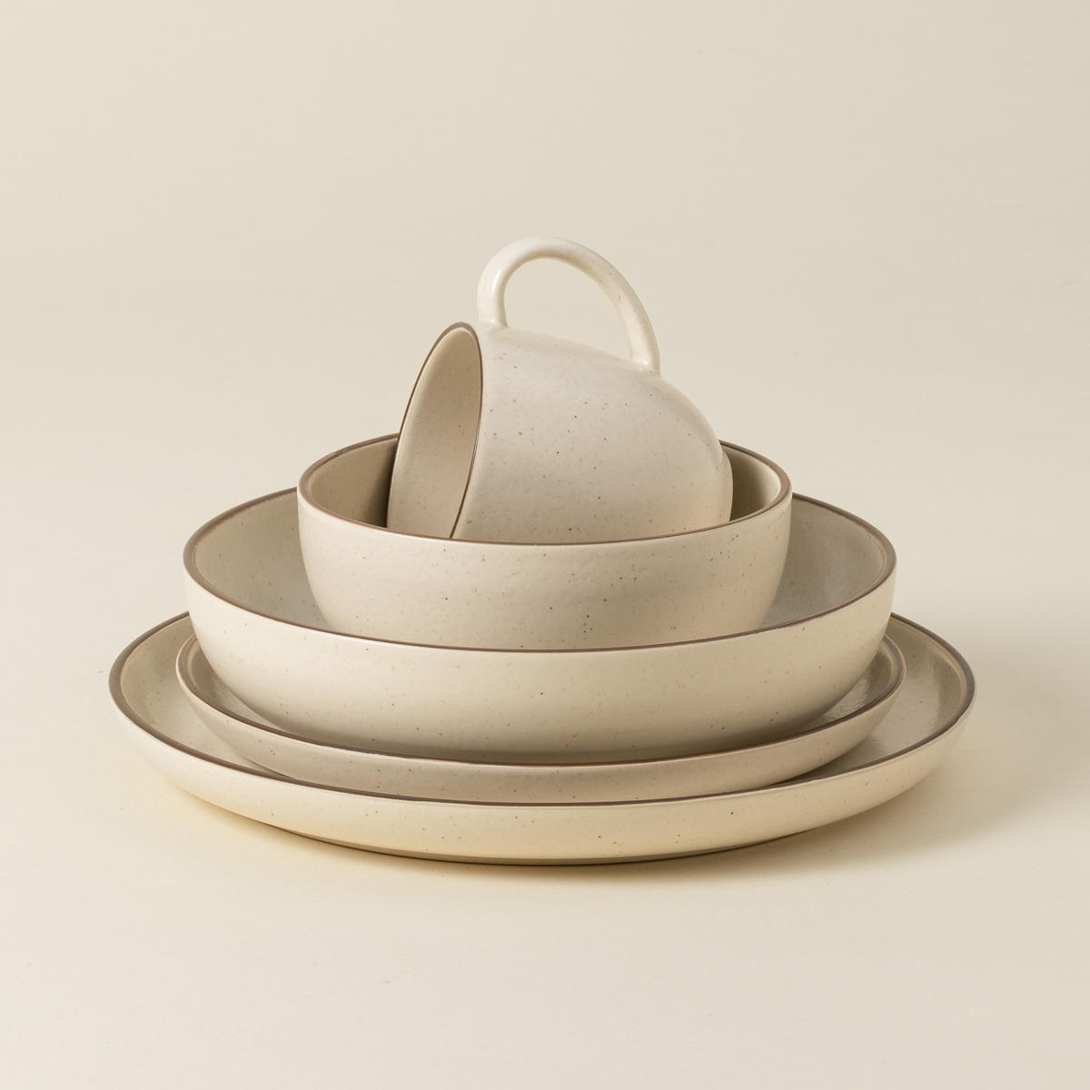 KOMBISERVICE Braun, Beige PACIFICA 5-teilig 1 Personen  - Beige/Braun, Basics, Keramik - Costa Nova