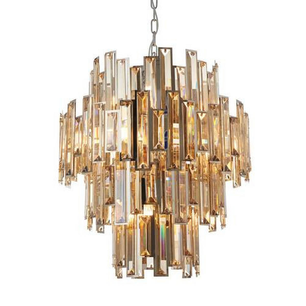 KRISTALL-HÄNGELEUCHTE 56/210 cm   - Chromfarben/Champagner, KONVENTIONELL, Glas (56/210cm) - ENDON