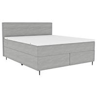 BOXSPRINGBETT 180/200 cm  in Hellgrau  - Hellgrau/Schwarz, Konventionell, Textil/Metall (180/200cm) - Carryhome