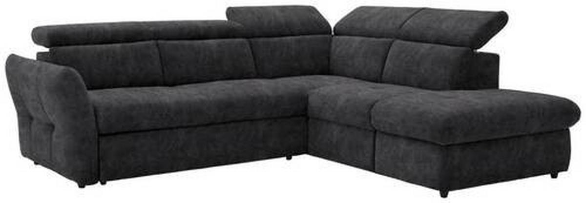 ECKSOFA in Mikrofaser Dunkelgrau  254/224 cm  - Dunkelgrau/Schwarz, Design, Kunststoff/Textil (254/224cm) - Stylife