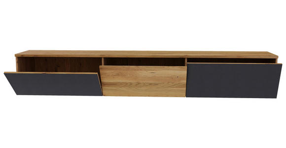 LOWBOARD  250/37,5/37 cm  hängend  - Eichefarben/Anthrazit, Natur, Glas/Holz (250/37,5/37cm) - Linea Natura