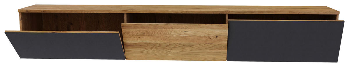 LOWBOARD  250/37,5/37 cm  hängend  - Eichefarben/Anthrazit, Natur, Glas/Holz (250/37,5/37cm) - Linea Natura