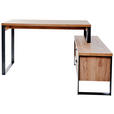 ECKSCHREIBTISCH 147/120/76 cm  in Anthrazit, Eichefarben  - Eichefarben/Anthrazit, MODERN, Holzwerkstoff/Metall (147/120/76cm) - Novel