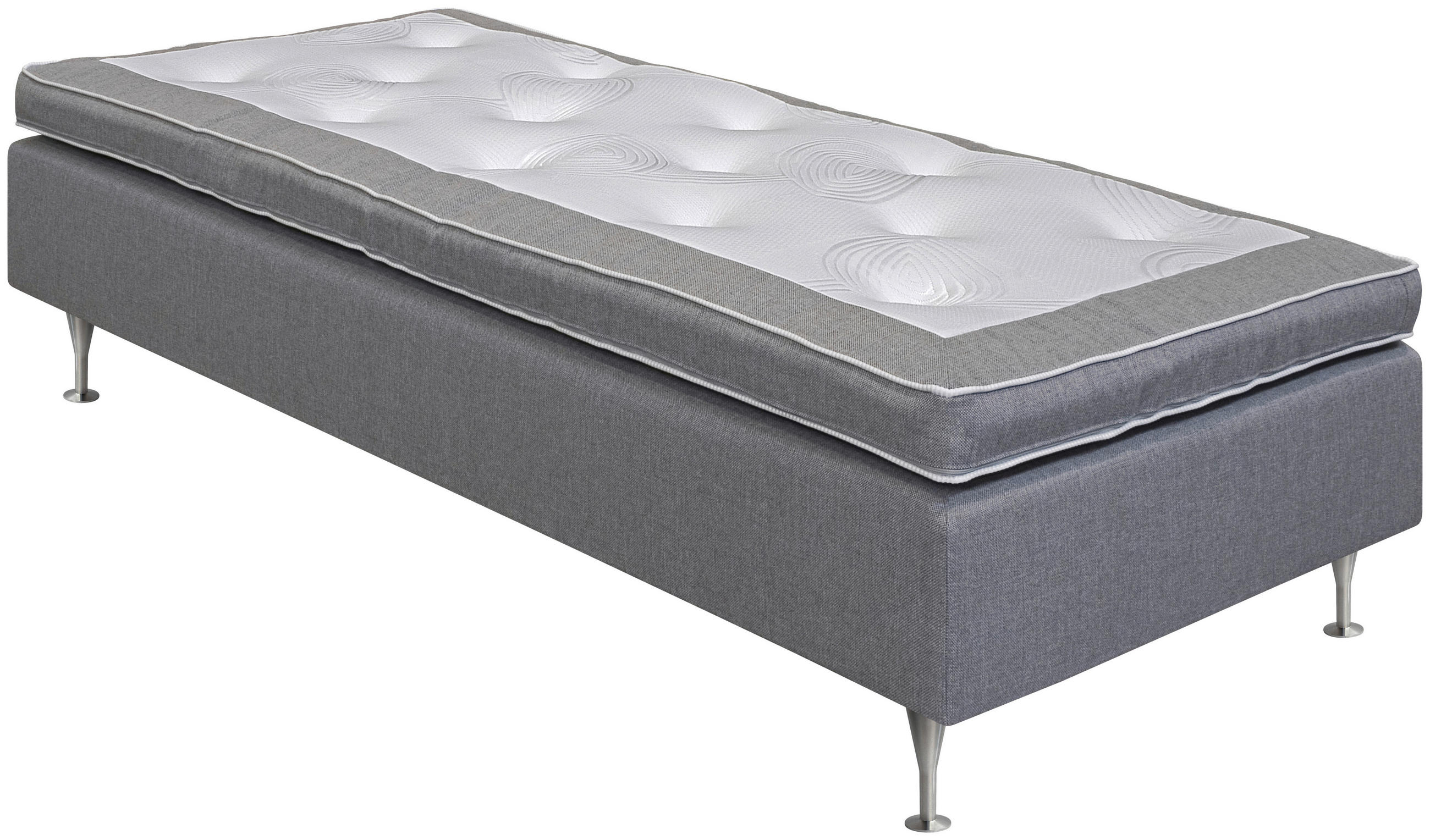 RAMSÄNG 105/200 cm  i grå  - aluminiumfärg/grå, Klassisk, metall/trä (105/200cm) - Best Price