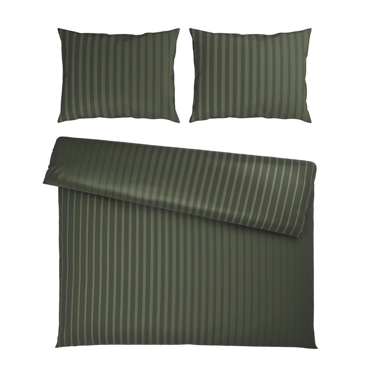 BETTWÄSCHESET Satin 200/210 cm  65 cm/100 cm  - Grün, Textil (200/210cm) - Dieter Knoll