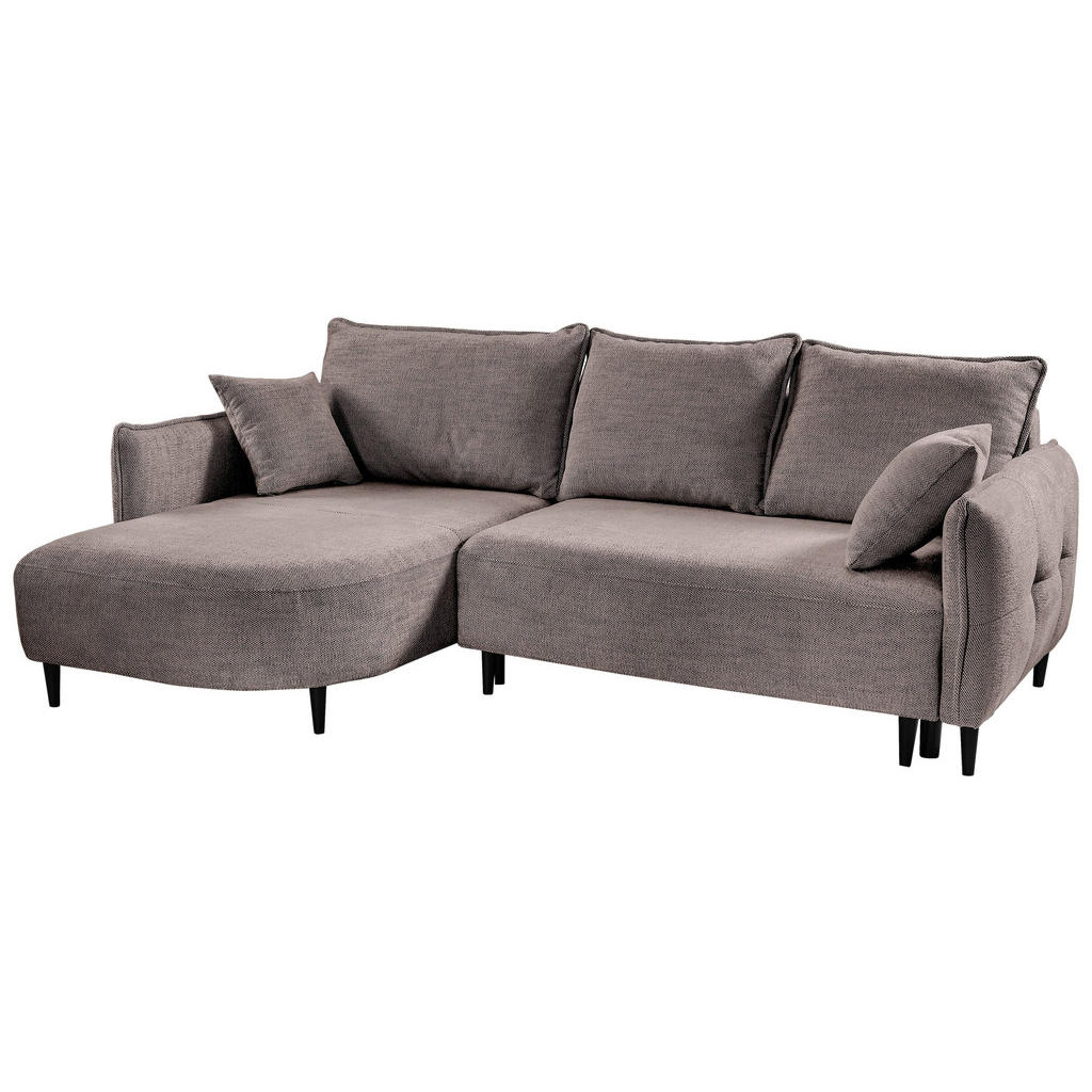 Thumbnail - Mid.you Ecksofa, Taupe, Textil, Kiefer, Hartholz, 3-Sitzer, Füllung: Polyurethan (PUR),Polyurethan (Pur), Ottomane links...