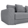 ECKSOFA Dunkelgrau Cord  - Dunkelgrau/Schwarz, MODERN, Kunststoff/Textil (302/182cm) - Carryhome