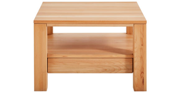 COUCHTISCH Kernbuche massiv 70/70/47,5 cm quadratisch Buchefarben  - Buchefarben, Natur, Holz (70/70/47,5cm) - Linea Natura