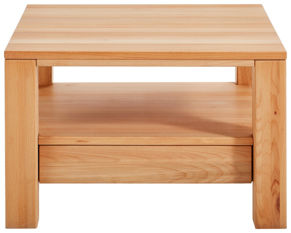 COUCHTISCH Kernbuche massiv 70/70/47,5 cm quadratisch Buchefarben  - Buchefarben, Natur, Holz (70/70/47,5cm) - Linea Natura