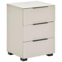 NACHTSCHRANK 45/62/42,3 cm  - Kaschmir/Schwarz, Design, Glas/Holzwerkstoff (45/62/42,3cm) - Novel