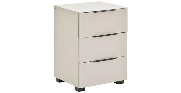 NACHTSCHRANK 45/62/42,3 cm  - Kaschmir/Schwarz, Design, Glas/Holzwerkstoff (45/62/42,3cm) - Novel