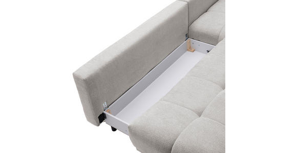 ECKSOFA in Chenille Hellgrau  - Hellgrau/Schwarz, MODERN, Textil/Metall (290/182cm) - Hom`in