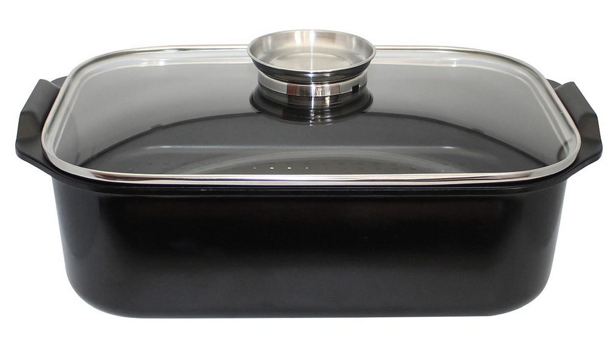 BRÄTER Bräter 7 L  - Transparent/Schwarz, Basics, Glas/Metall (27/14/40,5cm) - ELO