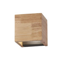 LED-WANDLEUCHTE - Eichefarben/Schwarz, Design, Holz (10/10/10cm) - Fischer & Honsel