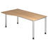 SCHREIBTISCH - Eichefarben/Silberfarben, KONVENTIONELL, Holzwerkstoff/Metall (180/68 (76)/80 (100)cm) SCHREIBTISCH - Eichefarben/Silberfarben, KONVENTIONELL, Holzwerkstoff/Metall (180/68 (76)/80 (100)cm)