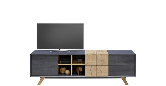 LOWBOARD in 180/55/40 cm - Eichefarben/Dunkelgrau, Design (180/55/40cm) - Carryhome