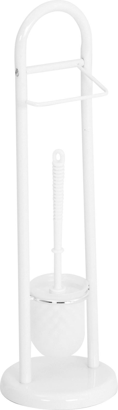 WC SADA - ŠTĚTKA A DRŽÁK - bílá, Design, plast (19/63cm)