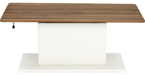 COUCHTISCH in Holz, Holzwerkstoff 110/65/46-65 cm - Nussbaumfarben/Weiß, Design, Holz/Holzwerkstoff (110/65/46-65cm) - Moderano