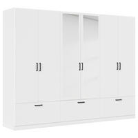 KLEIDERSCHRANK 271/210/54 cm 6-türig Weiß  - Weiß/Grau, Basics, Holzwerkstoff/Metall (271/210/54cm) - Rauch Möbel