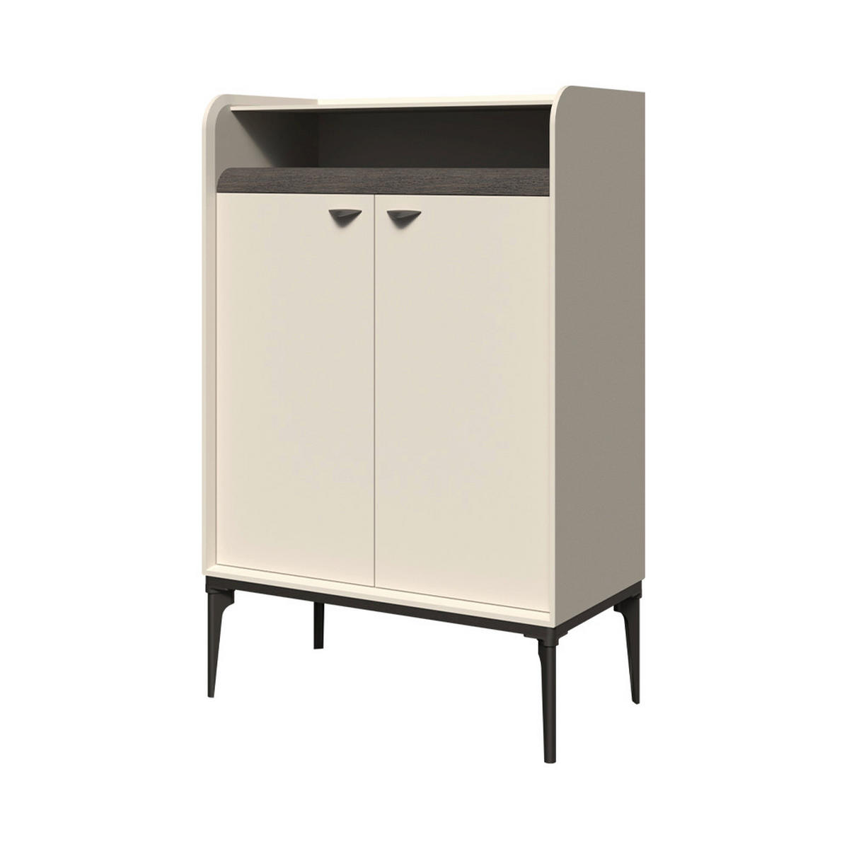 VITRINA   - antracit, Dizajnerski, staklo/metal (81/124/43cm) - Voleo