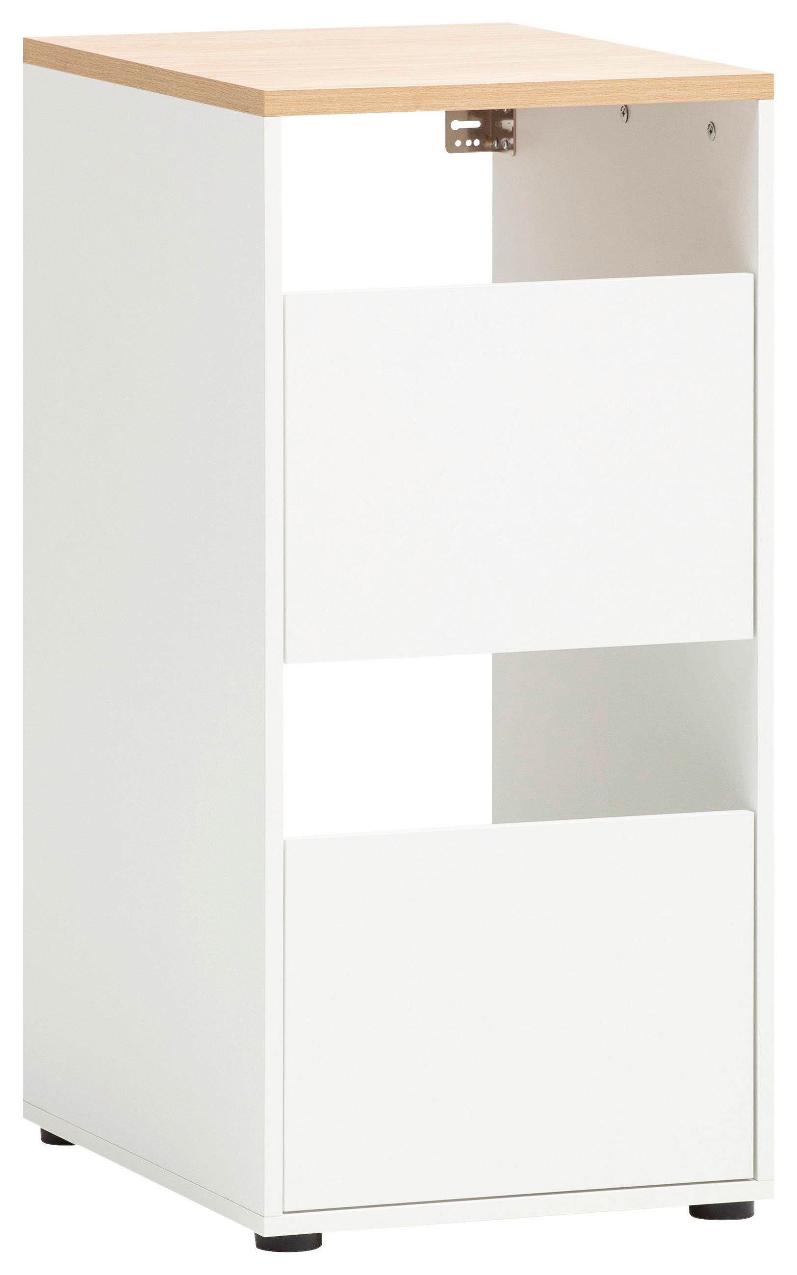 MEHRZWECKSCHRANK 45,1/95,8/60 cm  in Weiß, Eichefarben  - Eichefarben/Schwarz, MODERN, Holzwerkstoff/Kunststoff (45,1/95,8/60cm) - MID.YOU