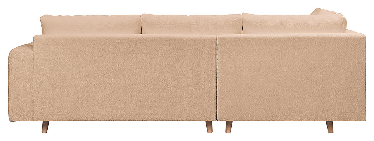 ECKSOFA inkl. Hocker Ariella Beige Bouclé  - Beige/Naturfarben, Design, Holz/Textil (161/231cm) - Livetastic