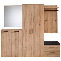 GARDEROBE 6-teilig  in 220/200/38 cm  - Buchefarben, Konventionell, Holzwerkstoff (220/200/38cm) - Moderano