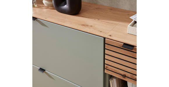 GARDEROBE 6-teilig in 306/179/37 cm - Salbeigrün/Eiche Artisan, Design, Holzwerkstoff (306/179/37cm) - Voleo