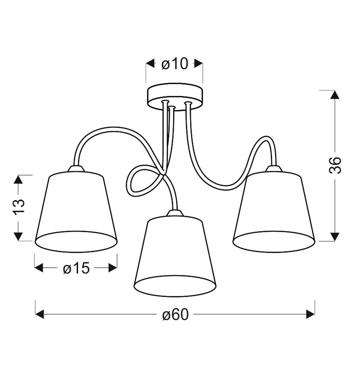 TAKLAMPA Luk 60/60/36 cm  - kromfärg, Klassisk, metall/plast (60/60/36cm)
