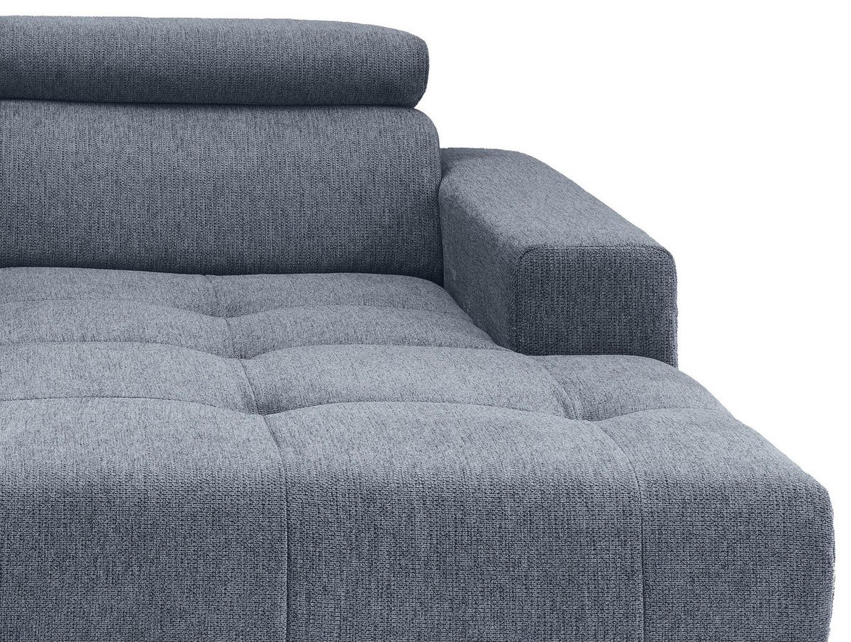 ECKSOFA in Chenille Hellblau  200/188 cm  - Schwarz/Hellblau, KONVENTIONELL, Textil/Metall (200/188cm) - Livetastic