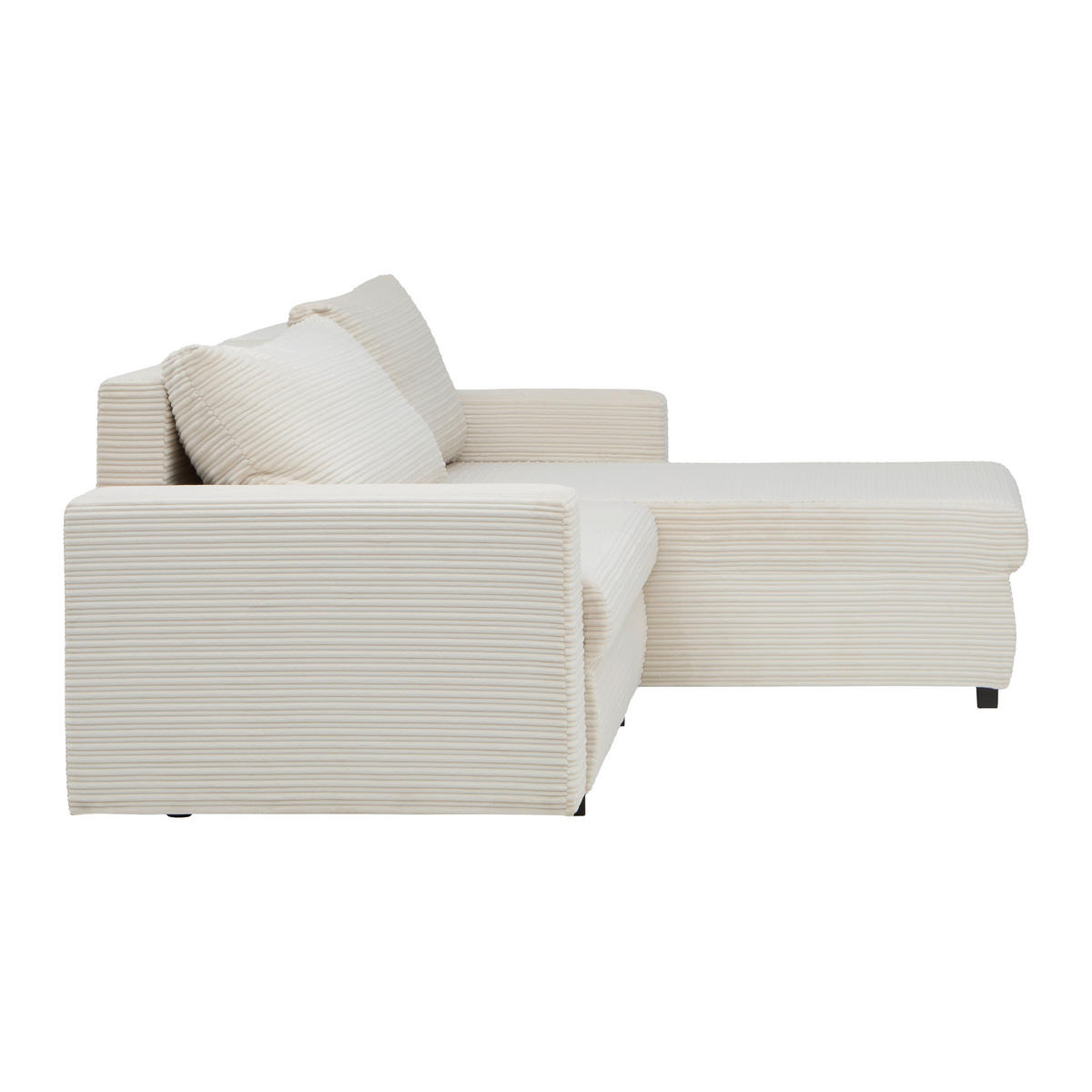 ECKSOFA Cord Beige  - Beige/Schwarz, Konventionell, Kunststoff/Textil (225/86/167cm) - MID.YOU