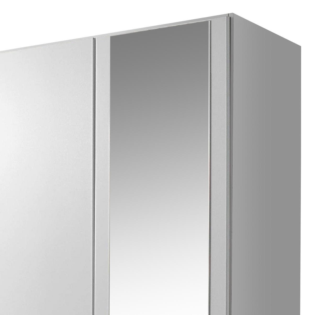 KLEIDERSCHRANK 136/197/54 cm 5-türig Weiß  - Weiß, Design, Glas/Holzwerkstoff (136/197/54cm) - Rauch Möbel