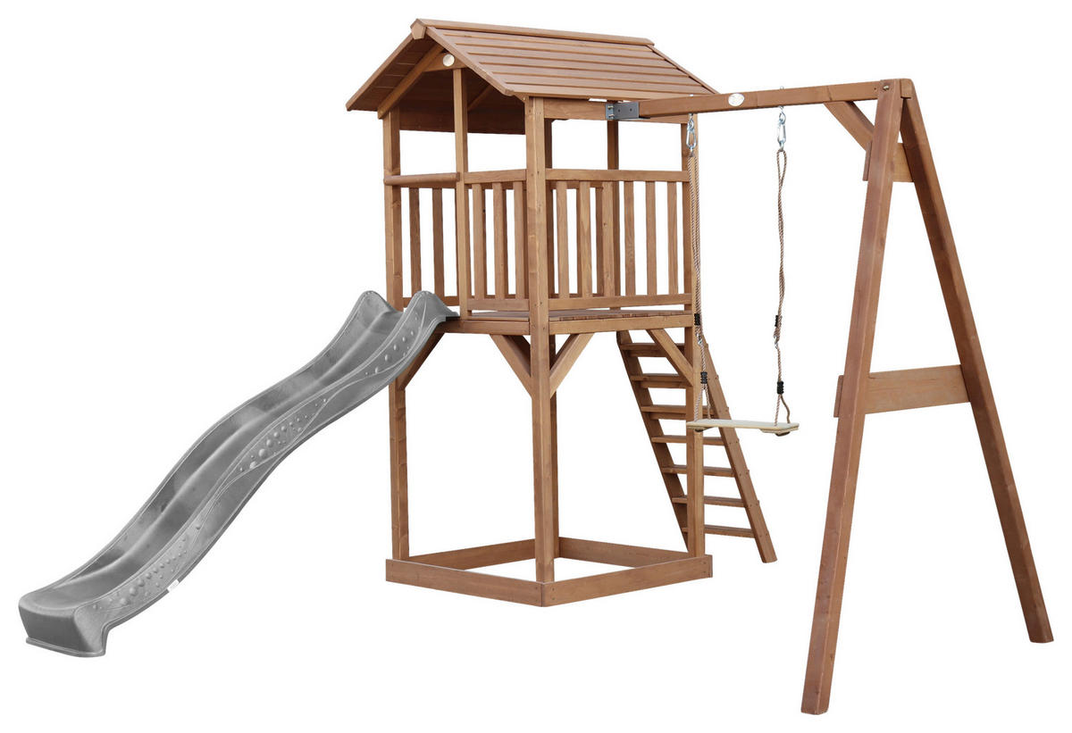 SPIELTURM 283,6/241,9/349 cm  - Braun/Grau, Konventionell, Holz/Kunststoff (283,6/241,9/349cm)