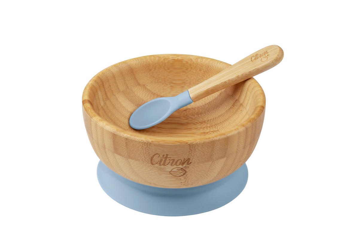 KINDERGESCHIRRSET  - Blau/Graublau, Basics, Naturmaterialien/Kunststoff
