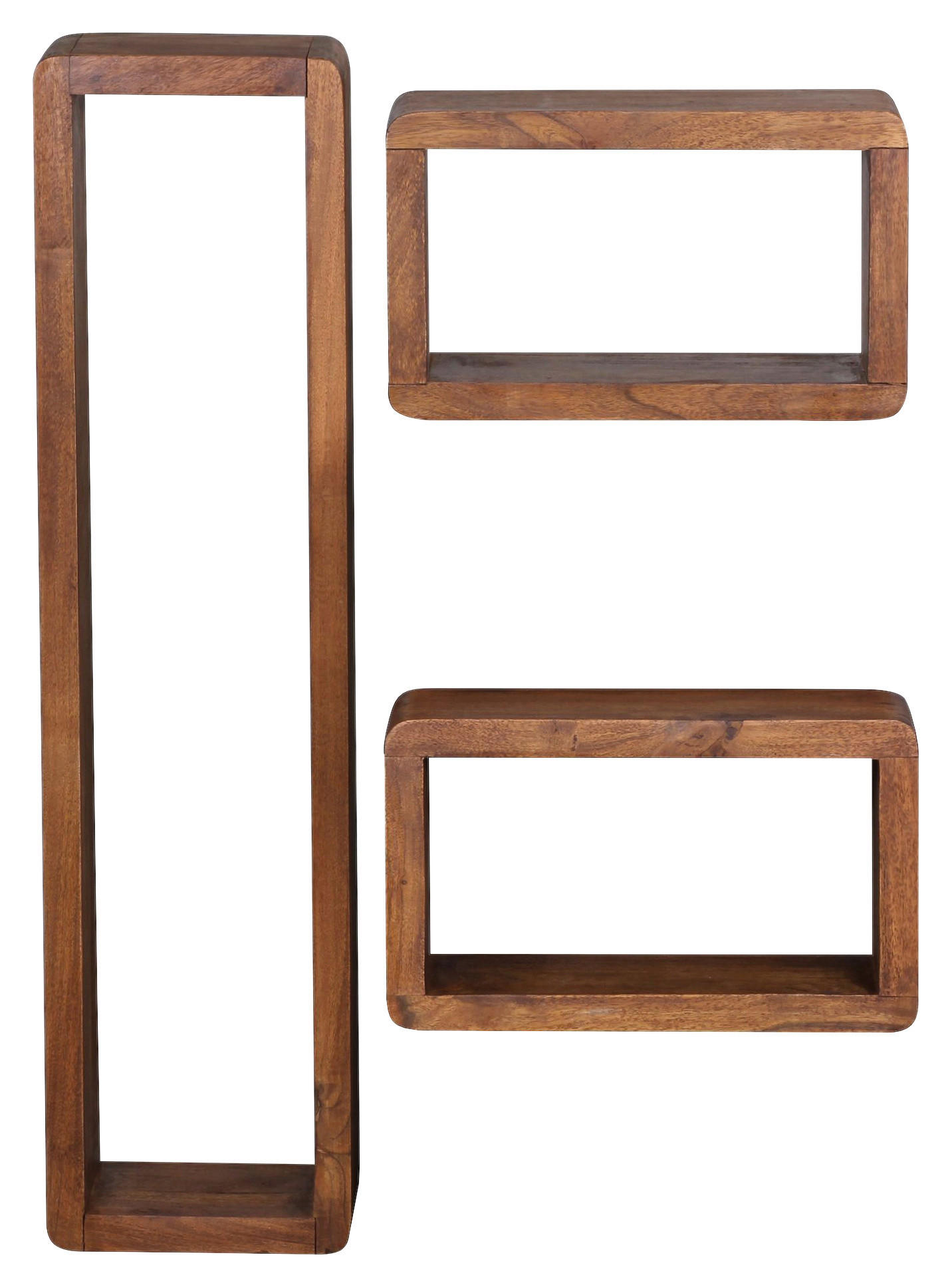 Thumbnail - Mid.you Wandregalset, Sheesham, Holz, Sheesham, massiv, 80x20x15 cm, FSC Mix, hängend, Wohnzimmer, Regale, Wandregale